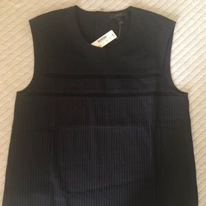 J Crew Sleeveless Pintuck Pleated Top